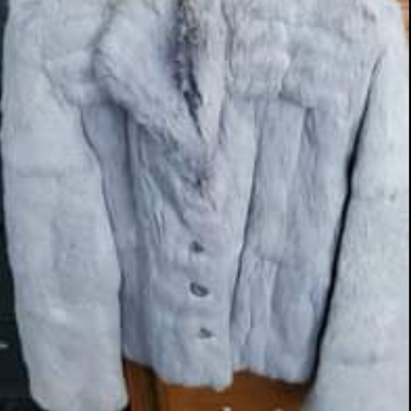Grey fur coat